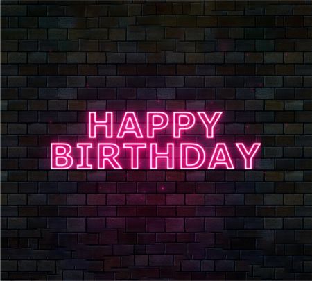 Happy Birthday Neon Sign Pink