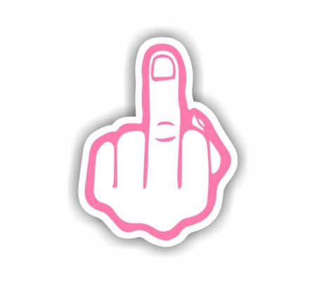 Pink Middle Finger Sticker Mockup