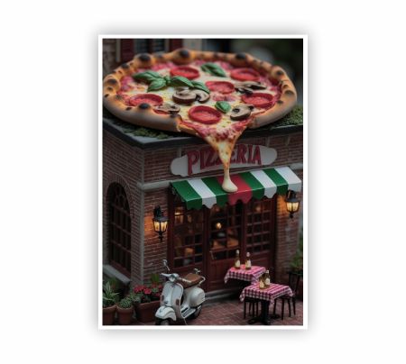 Pizzeria Fantasy Poster Mockup