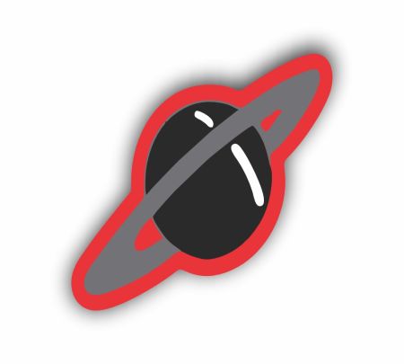 Planet Saturn Sticker Mockup