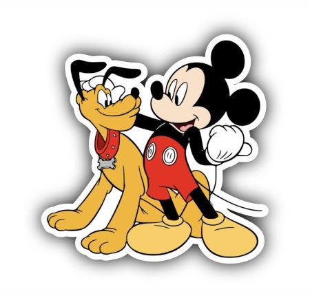 Pluto and Mickey Mouse Disney Sticker