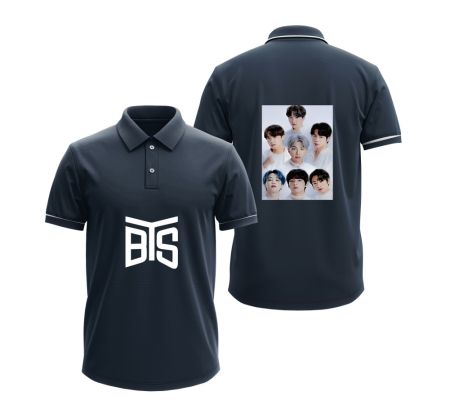 Polo T-shirts With Tipping Navy With White