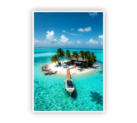 Private Island Getaway Poster Mockup