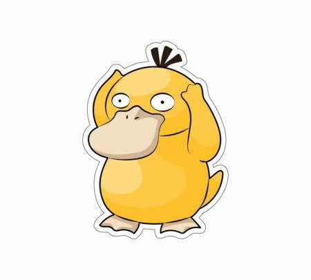 Psyduck Pokemon Sticker Mockup