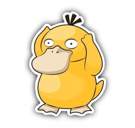 Psyduck Pokemon Sticker Mockup