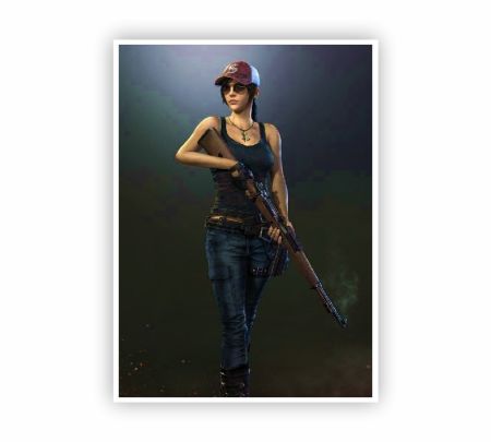 PUBG Girl With Sniper Poster Mockup