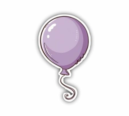 Purple Balloon Sticker Mockup