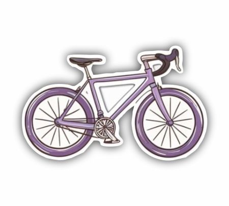 Purple Bicycle Sticker Mockup