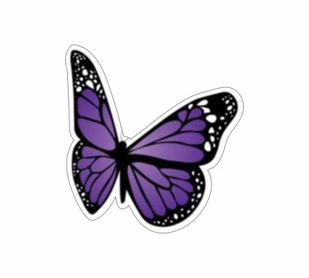 Purple Butterfly Sticker Mockup
