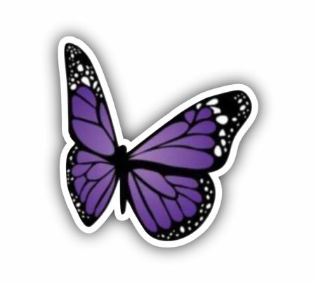 Purple Butterfly Sticker Mockup