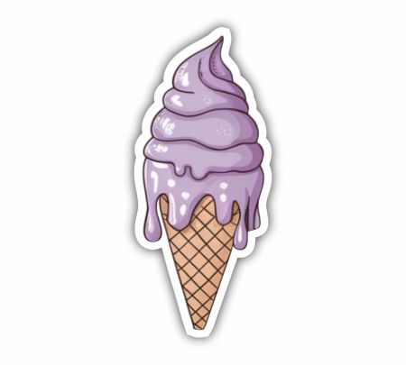 Purple Ice Cream Softy Sticker Mockup