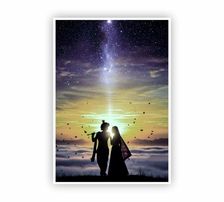 Radha Krishna Art Poster Mockup