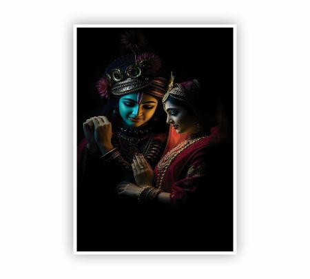 Radha Krishna Divine Love Poster Mockup
