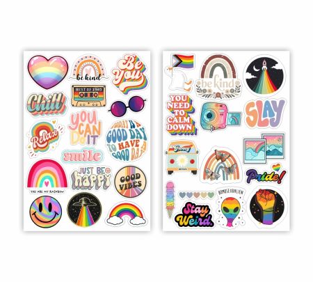 Rainbow Stickers For Laptop Mockup