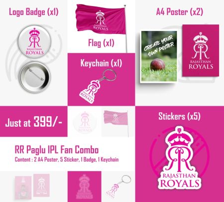 Rajasthan Royals Paglu IPL Fan Combo Mockup