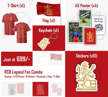 Royal Challengers Bengaluru Legend Fan Combo Mockup