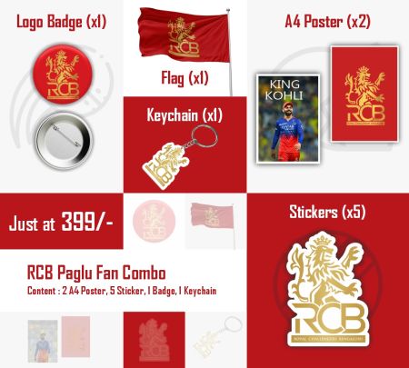 Royal Challengers Bengaluru Paglu IPL Fan Combo Mockup
