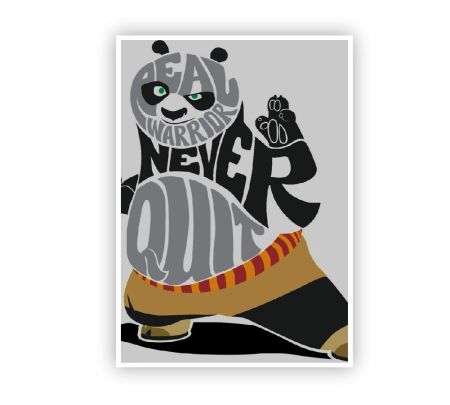 Real Warrior Never Quit Panda Poster Mockup