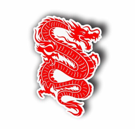 Red Dragon Tattoo Sticker Mockup