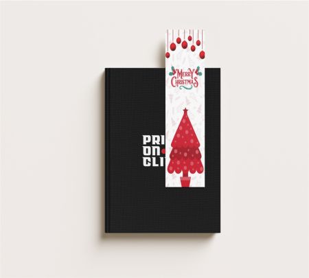 Red Merry Christmas Bookmark Mockup