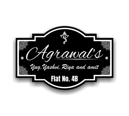 Regal Mandala Acrylic Family Name Plate Mockup