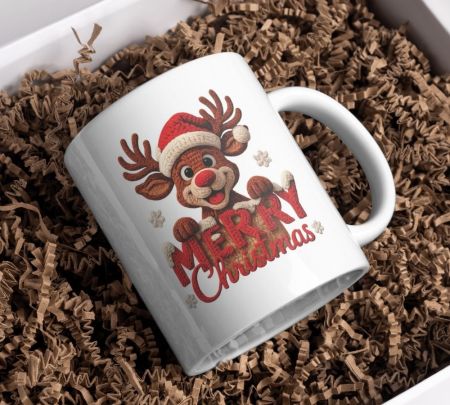Reindeer Christmas Mug Mockup