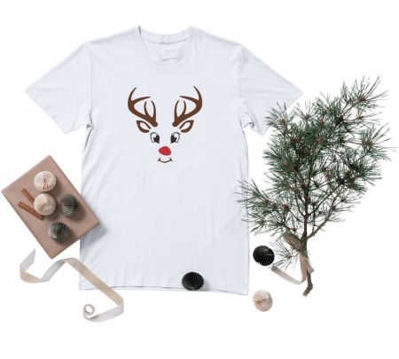 Reindeer Christmas T Shirt Mockup