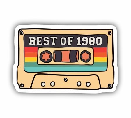 Retro Cassette Sticker Mockup