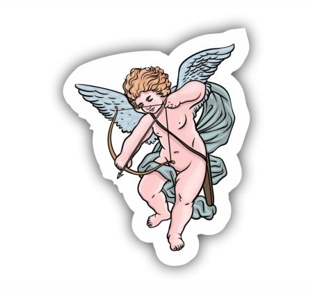 Falling Angel Sticker Mockup