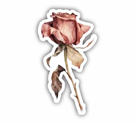 Rose Flower Sticker Mockup
