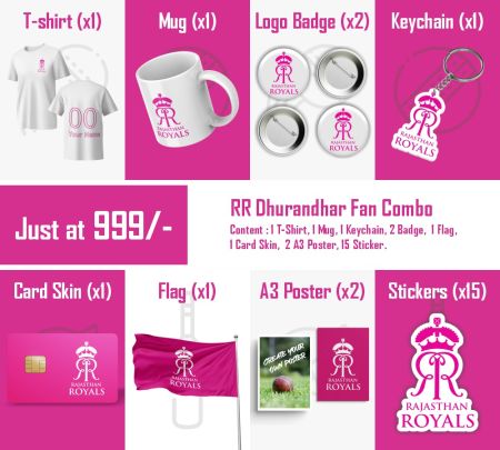 Rajasthan Royals Dhurandhar Fan Combo Mockup