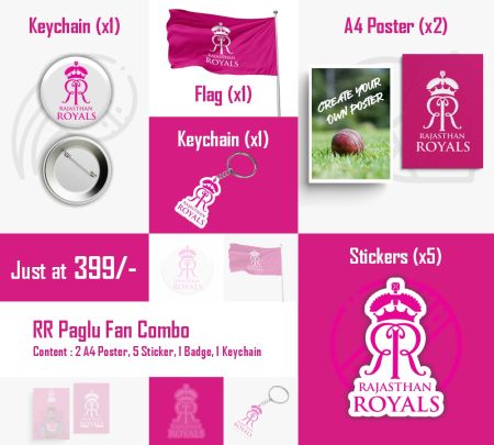 Rajasthan Royals Paglu IPL Fan Combo Mockup