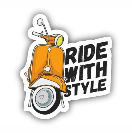 Ride With Style Sticker Mockup