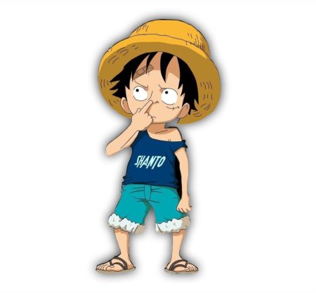 Kid Luffy Sticker Mockup