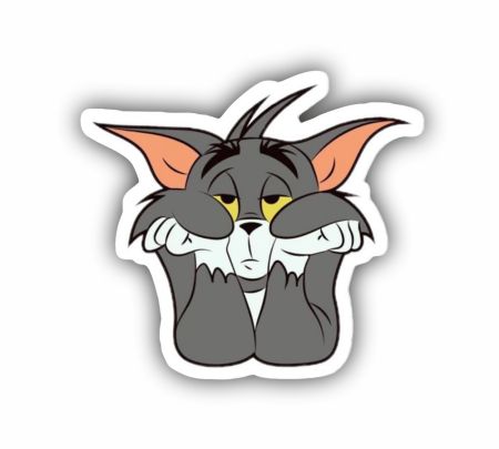 Sad Tom Sticker Mockup