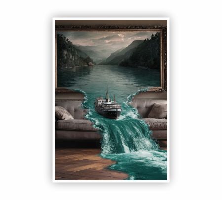 Sail Into the Living Room Poster Mockup