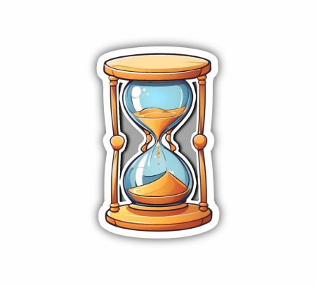 Sand Clock Sticker Mockup
