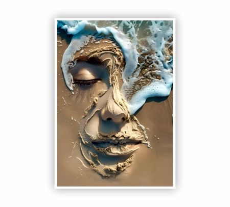 Sandwave Face Art Poster Mockup