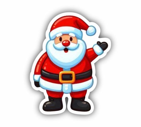 Santa Claus Christmas Sticker Mockup