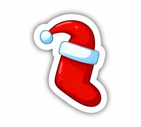 Santa Socks Christmas Sticker Mockup