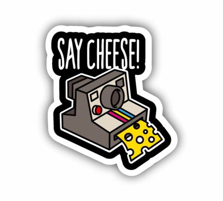 Say Cheese Sticker Mockup