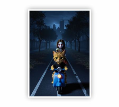 Scooter Cat and the Spooky Passenger Poster Mockup