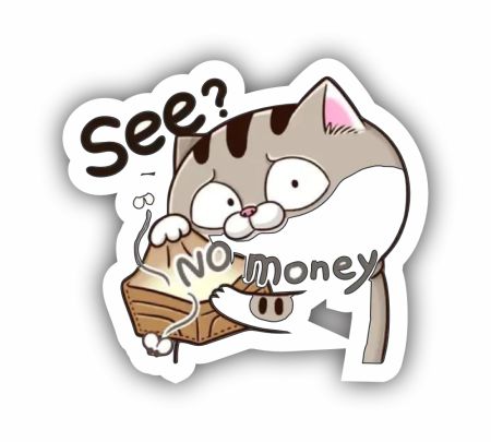 See No Money Sticker Mockup