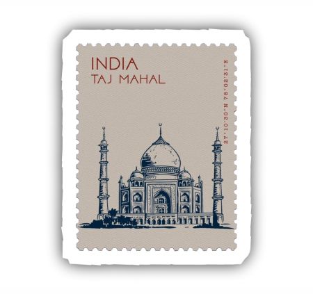 India Taj Mahal Sticker Mockup