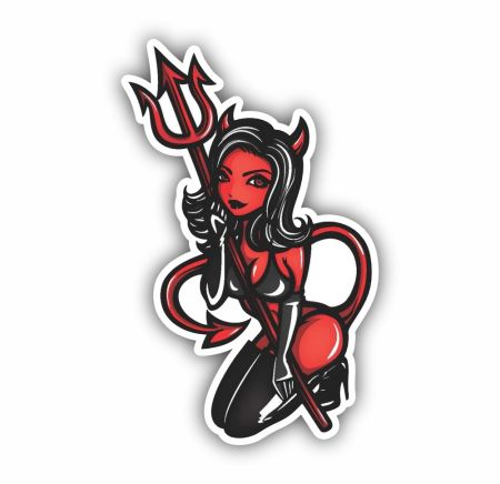Sexy She Devil Sticker Mockup