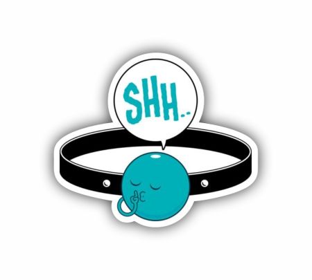 Shh Ballgag Sticker Mockup