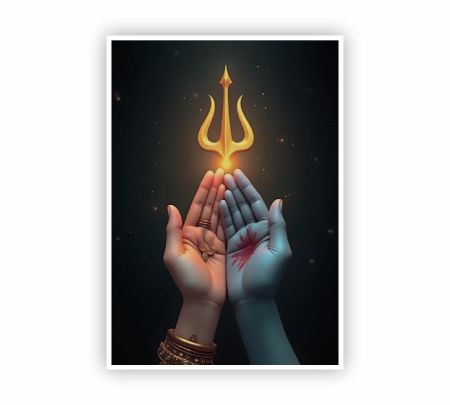 Shiv Shakti Trishul Unity Poster Mockup