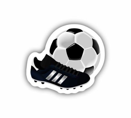 Shoes With Football Sticker Mockup