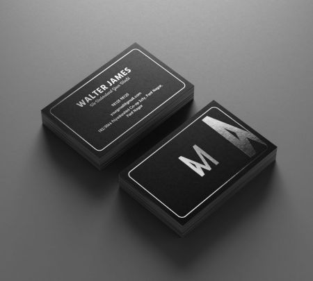 Silver Foil Visiting Card Mockup