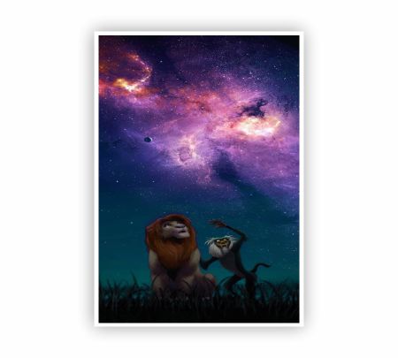 Simba and Rafiki Under the Stars Poster Mockup